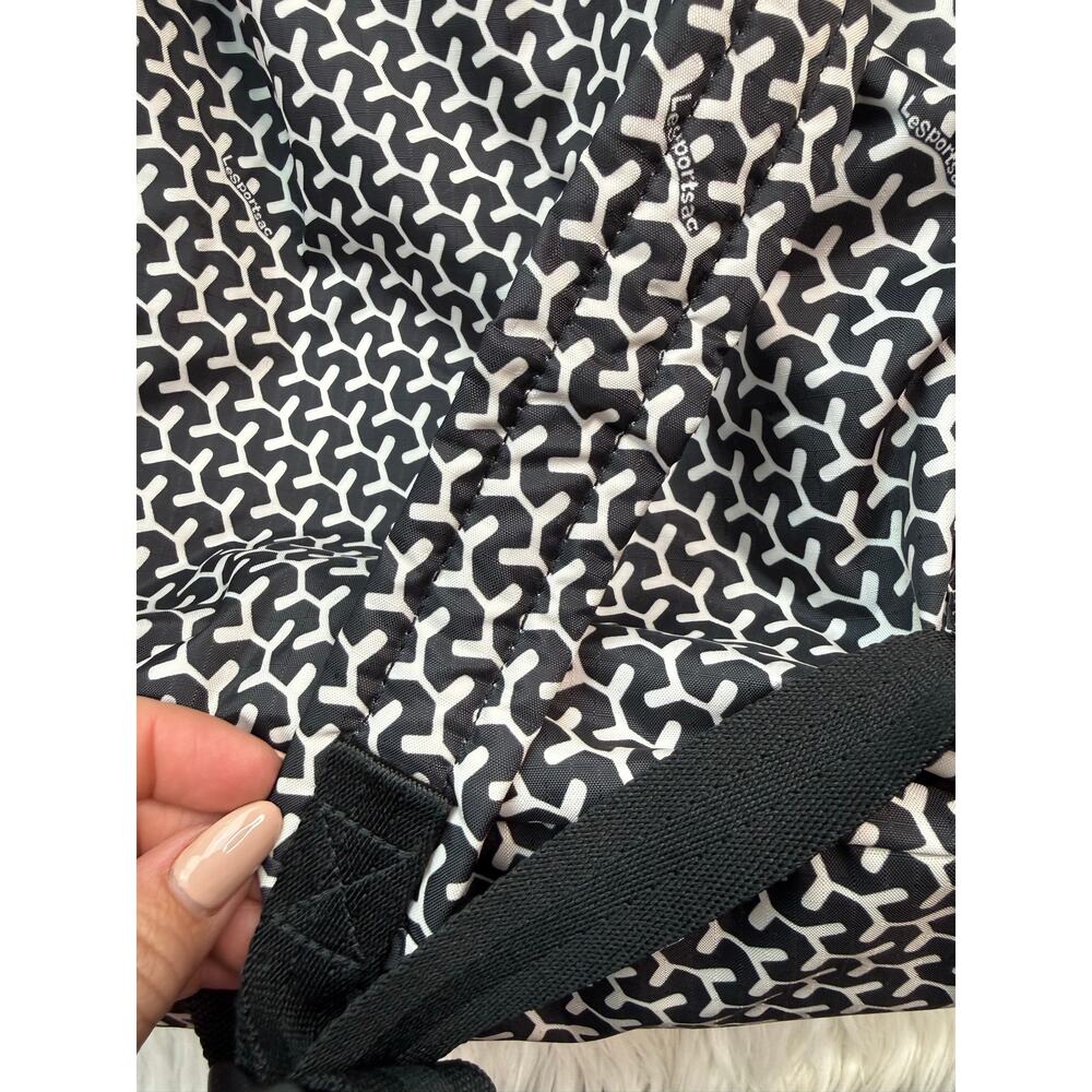 LeSportsac‎ Voyager Backpack Peppercorn Black White Geometric Travel Minimalist - Picture 8 of 15